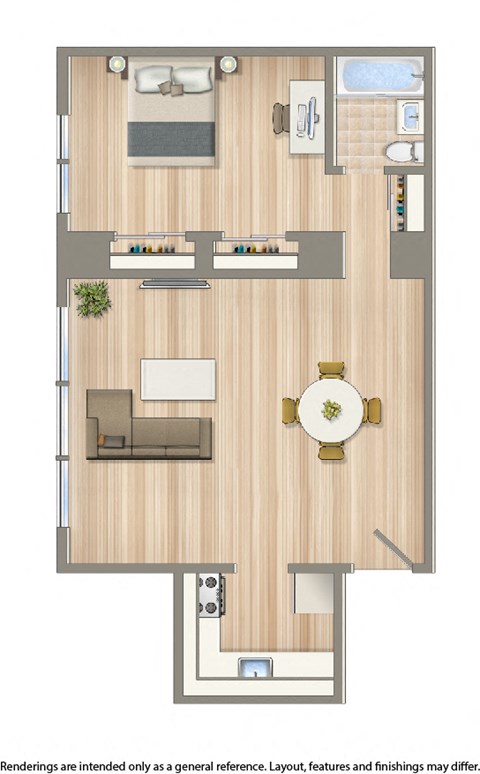 Brunswick 1 bedroom apartment floor plan